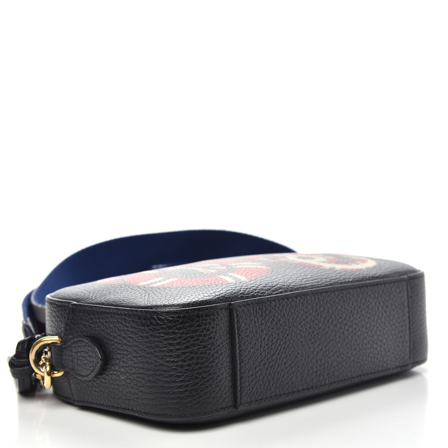 Gucci Grained Calfskin Sylvie Web Kingsnake Small Camera Bag Black Multicolor 4 of 13