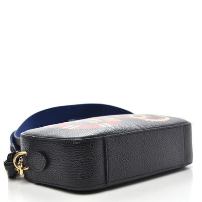 Gucci Grained Calfskin Sylvie Web Kingsnake Small Camera Bag Black Multicolor 4 of 13
