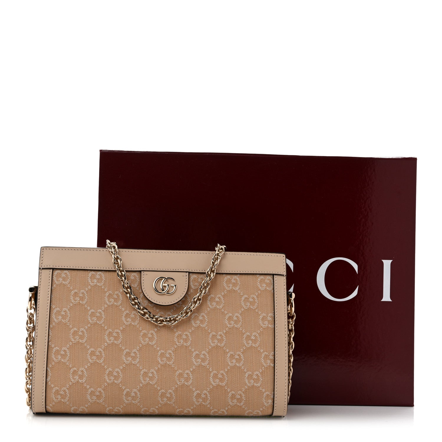 Gucci Summer Denim Calfskin GG Monogram Small Ophidia Chain Shoulder Bag Souffle Rose 12 of 12