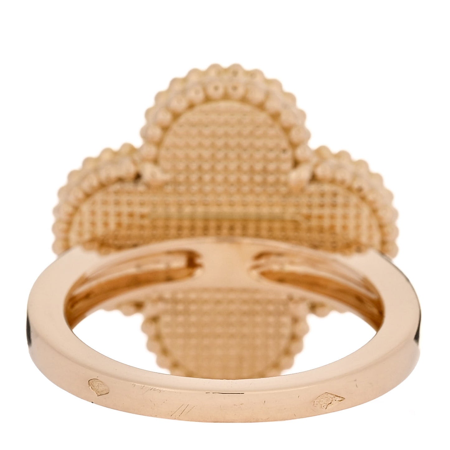 18K Yellow Gold Malachite Magic Alhambra Ring 55 7.25