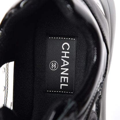 Chanel Patent PVC Womens CC Sneakers 40 Transparent Black 6 of 9