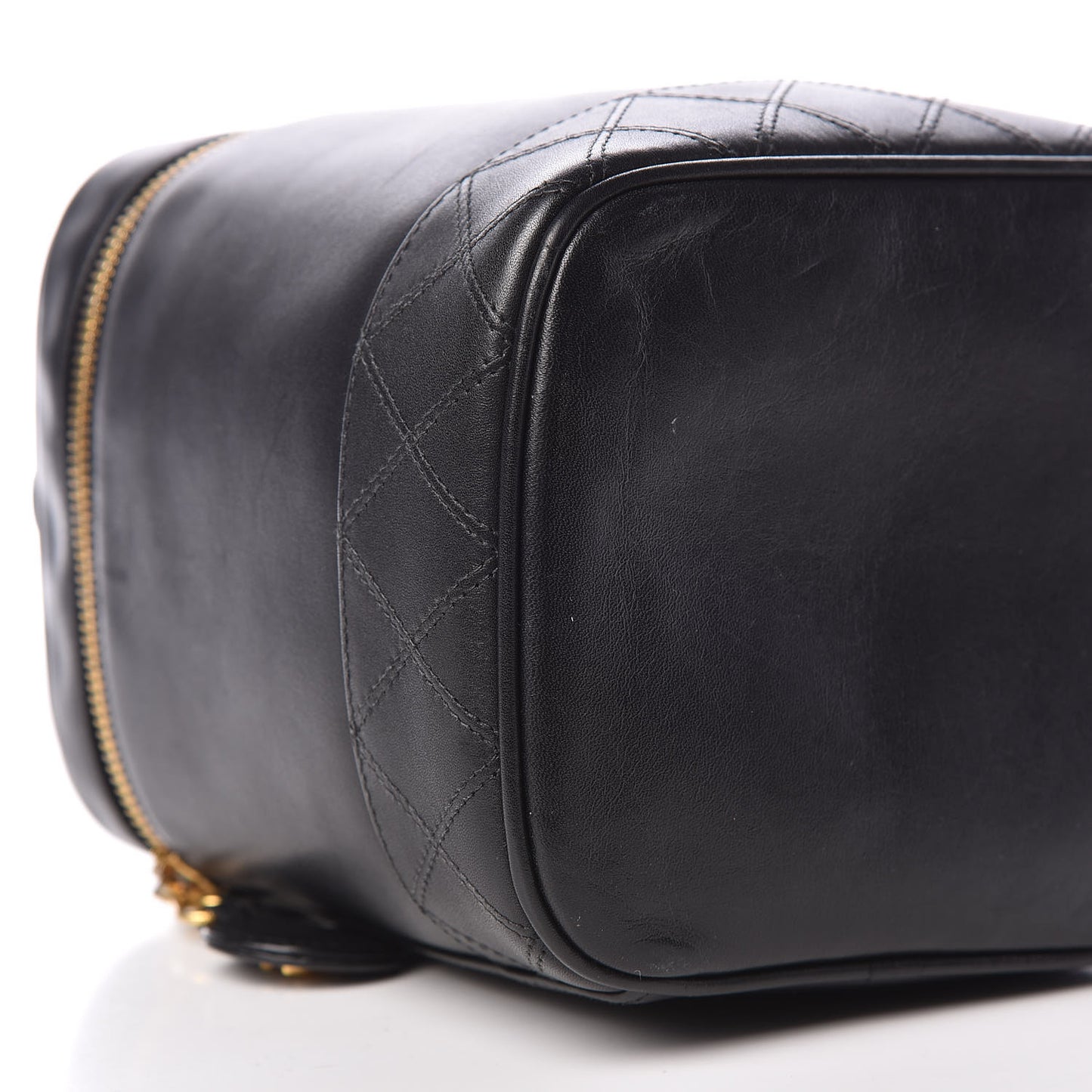 Lambskin Vanity Cosmetic Case Black