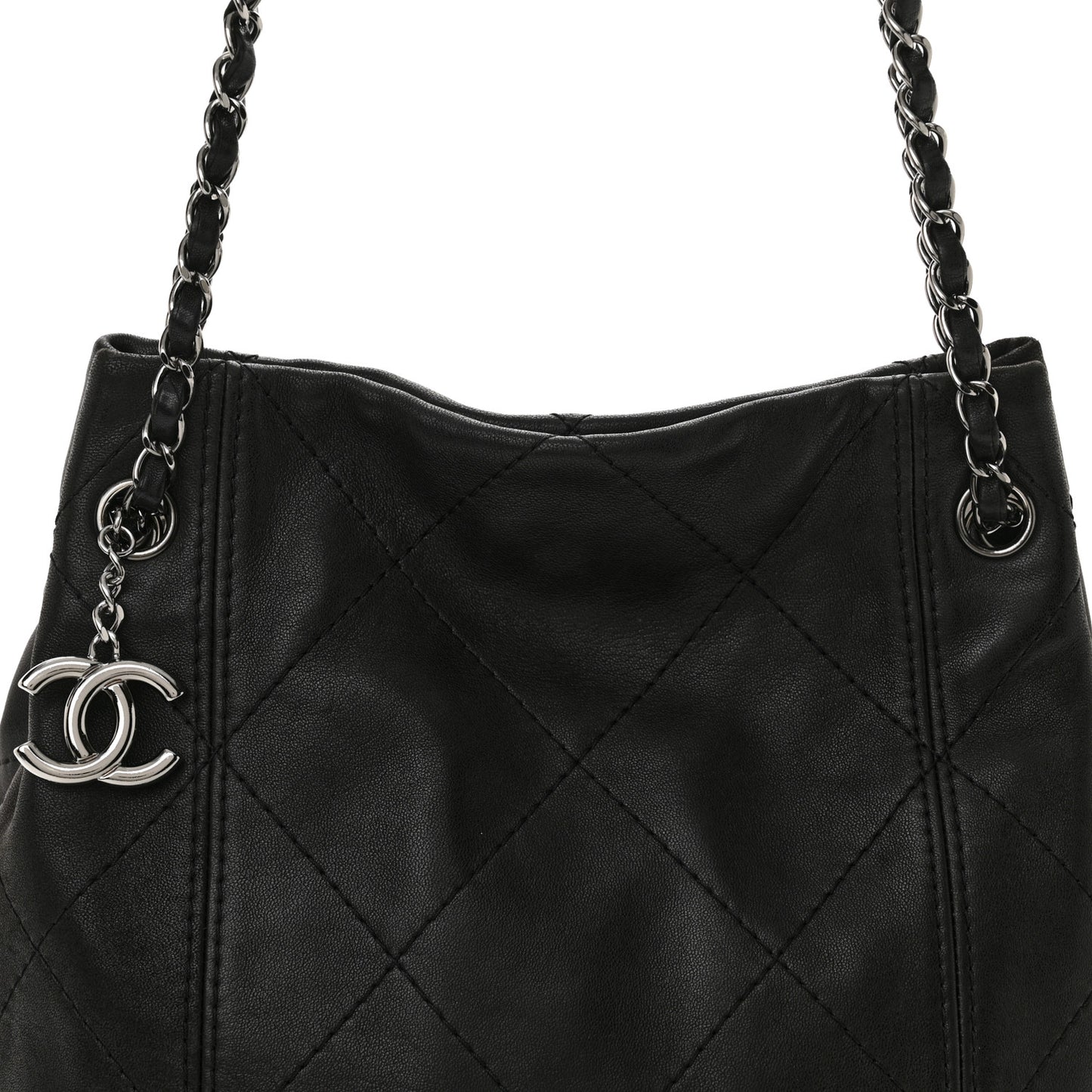 Lambskin Quilted Small Soft Touch Shoulder Bag Black