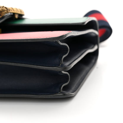 Gucci Moon Calfskin Bamboo Web Medium Dionysus Top Handle Bag Blue Emerald Hibiscus Red 10 of 14