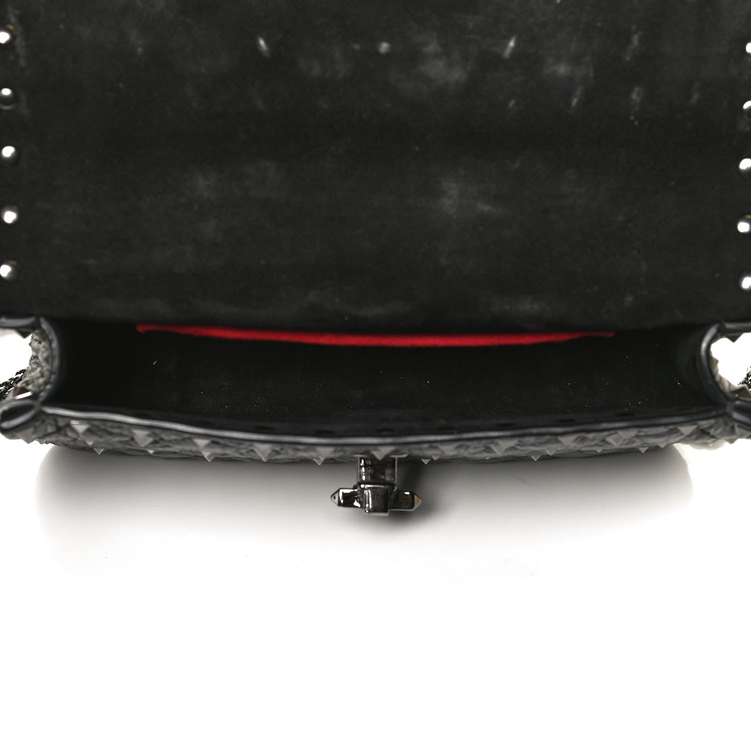 Valentino Garavani Craquele Nappa Small Rockstud Spike Shoulder Bag Black 4 of 10