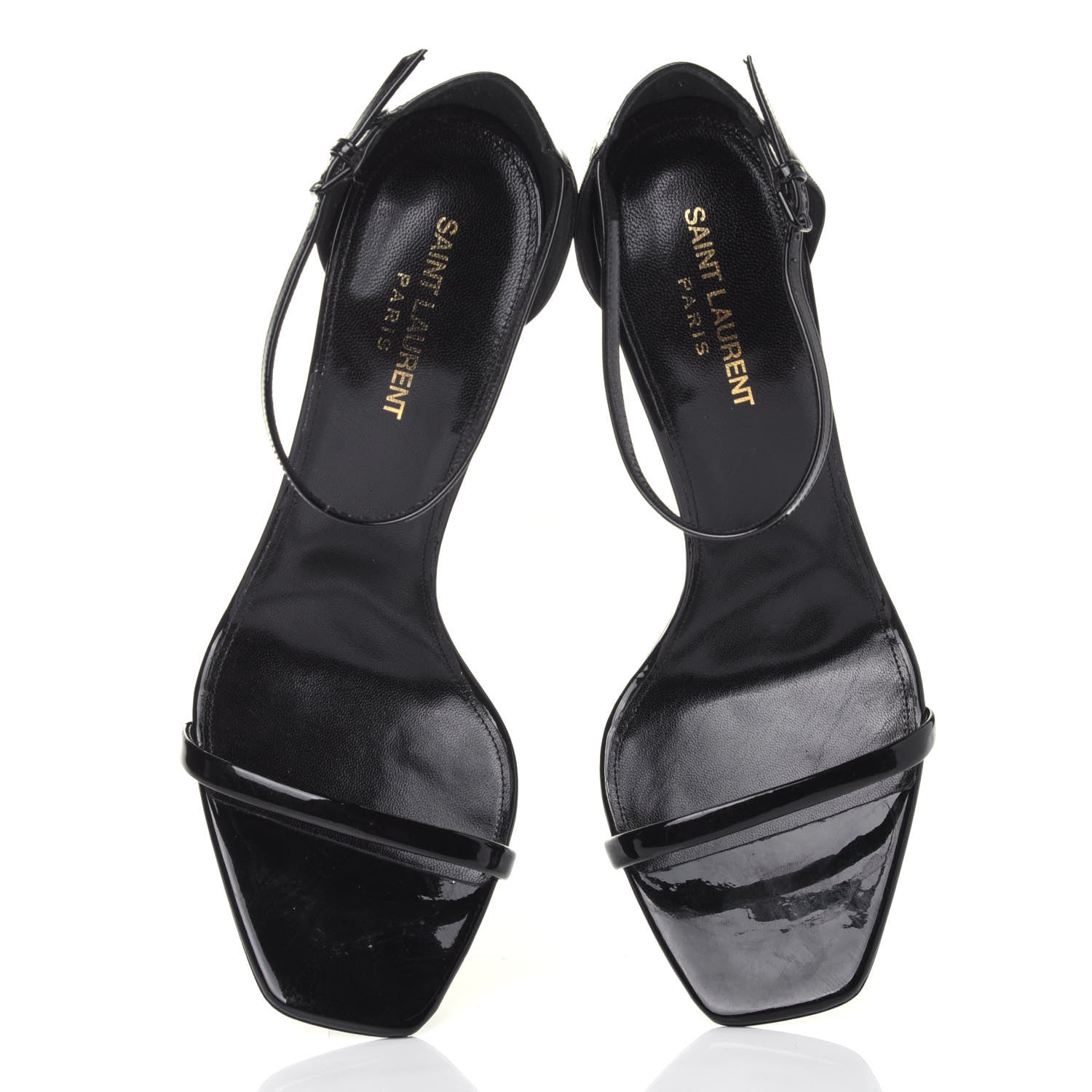 Saint Laurent Patent Calfskin Opyum 110 Sandals 41 Black 6 of 13