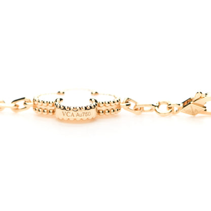 Van Cleef & Arpels 18K Yellow Gold Mother of Pearl 10 Motifs Vintage Alhambra Necklace 4 of 6