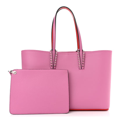 Christian Louboutin Calfskin Empire Spikes Small East West Cabata Tote Pink 1 of 11