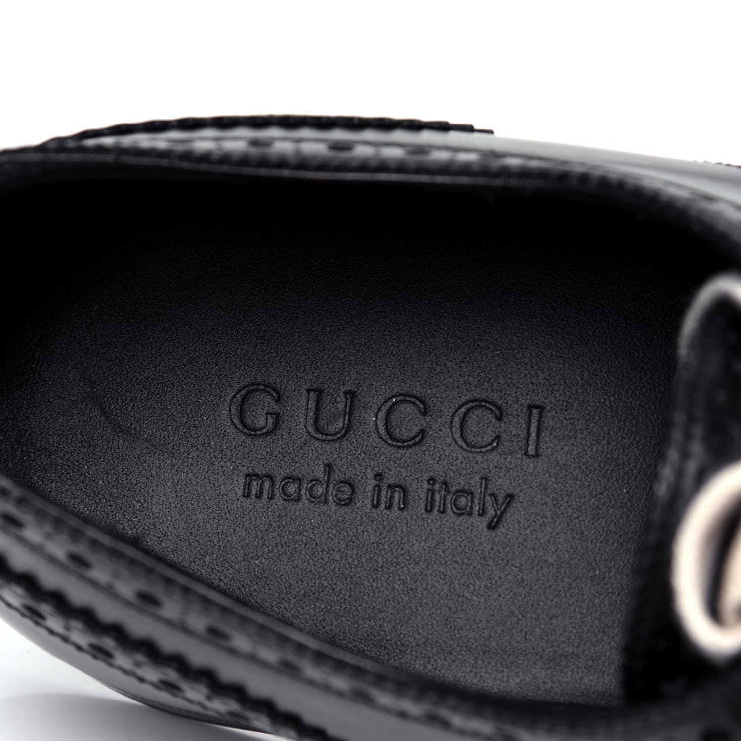 Gucci Calfskin Bee Embroidered Mens Queercore Brogue Derby Shoes 7.5 Black 6 of 6