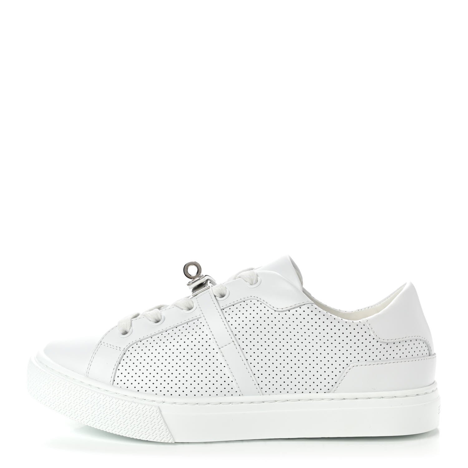 Hermes Calfskin Perforated Day Sneakers 37 White 1 of 8