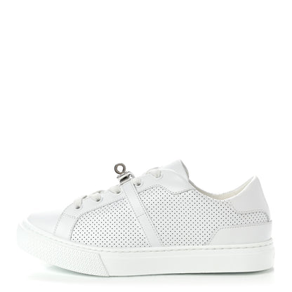 Hermes Calfskin Perforated Day Sneakers 37 White 1 of 8