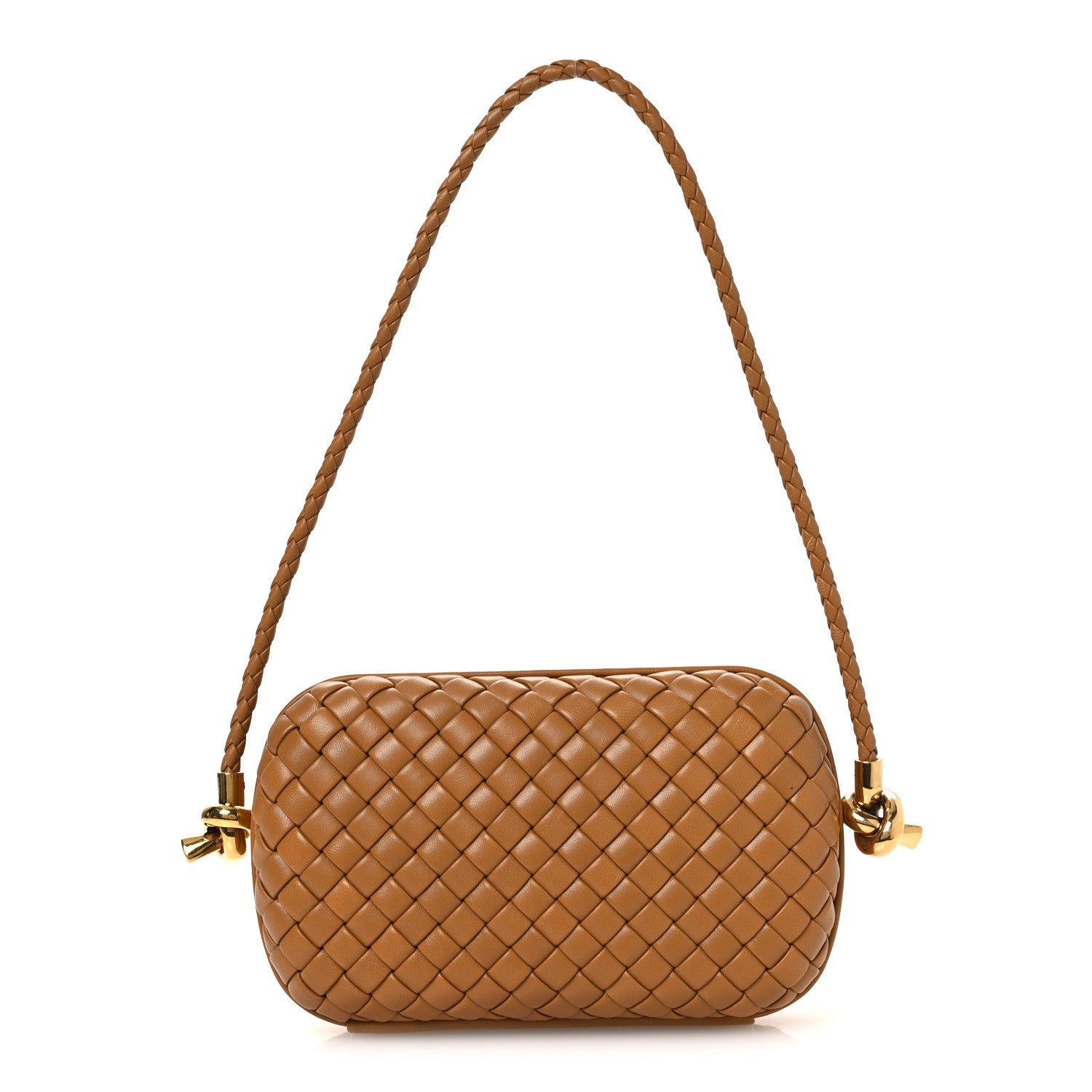 Bottega Veneta Calfskin Intrecciato Knot On Strap Camel 1 of 9