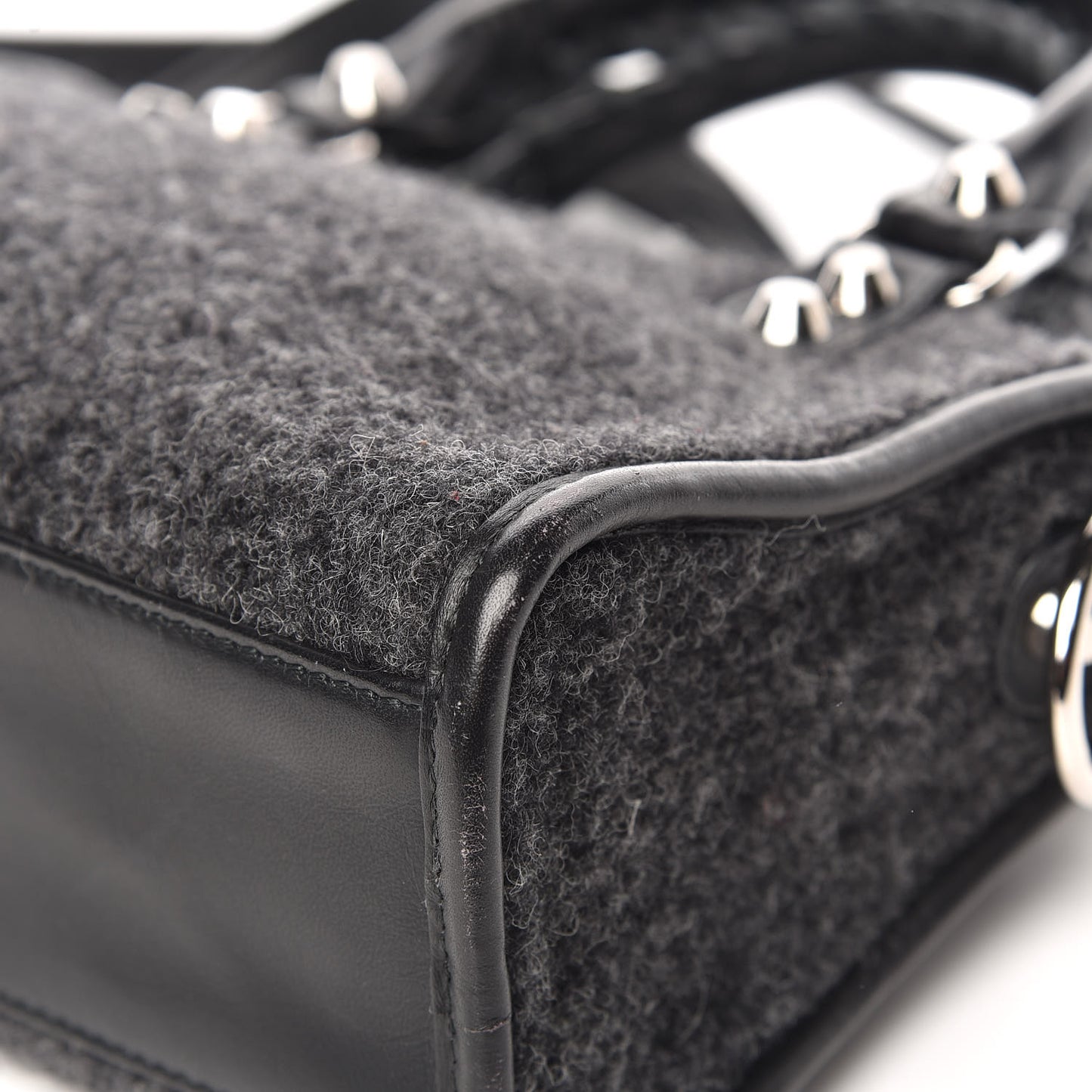 Alpaca Calfskin Classic Silver Hardware Mini City Black