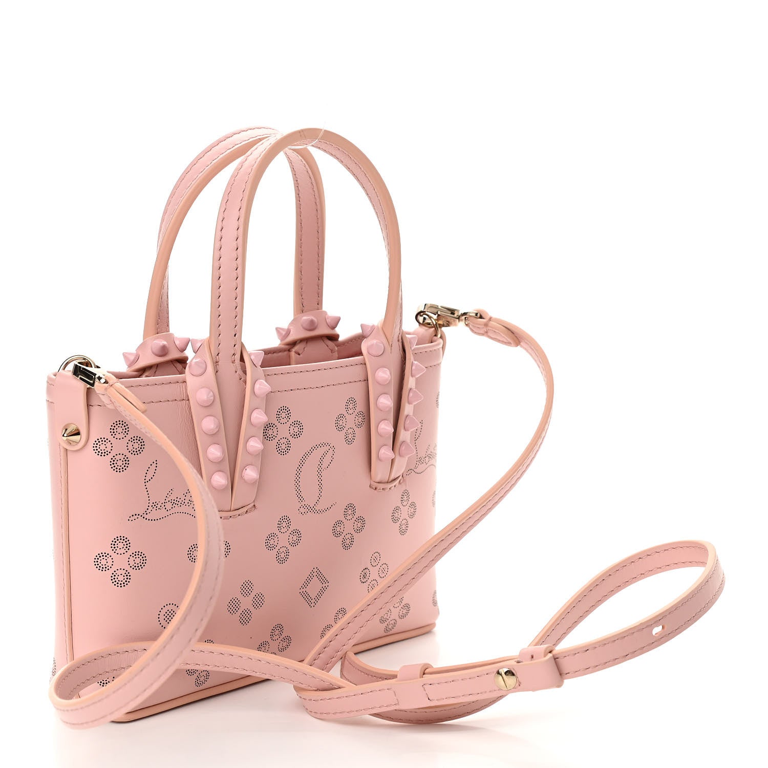 Christian Louboutin Calfskin Loubinthesky Nano Cabata Tote Rosy 2 of 9