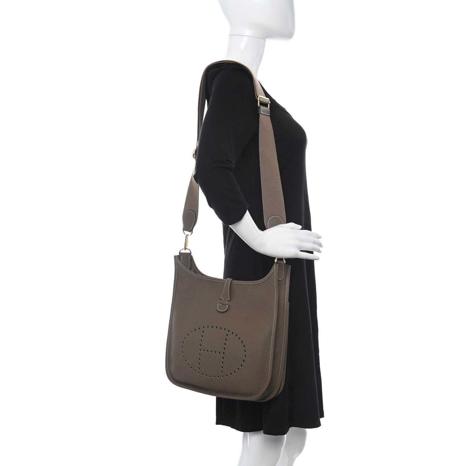 Hermes Taurillon Clemence Evelyne III PM Etoupe 2 of 9