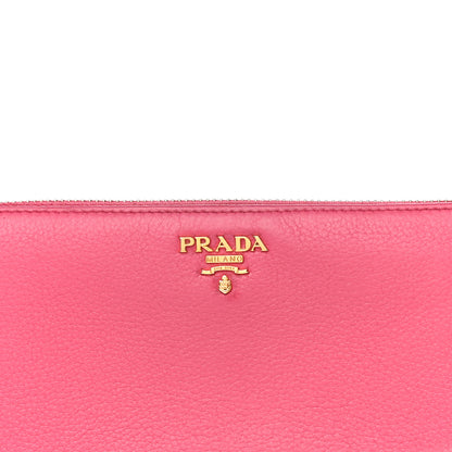 Prada Vitello Daino Zip Around Wallet Peonia 17 of 18