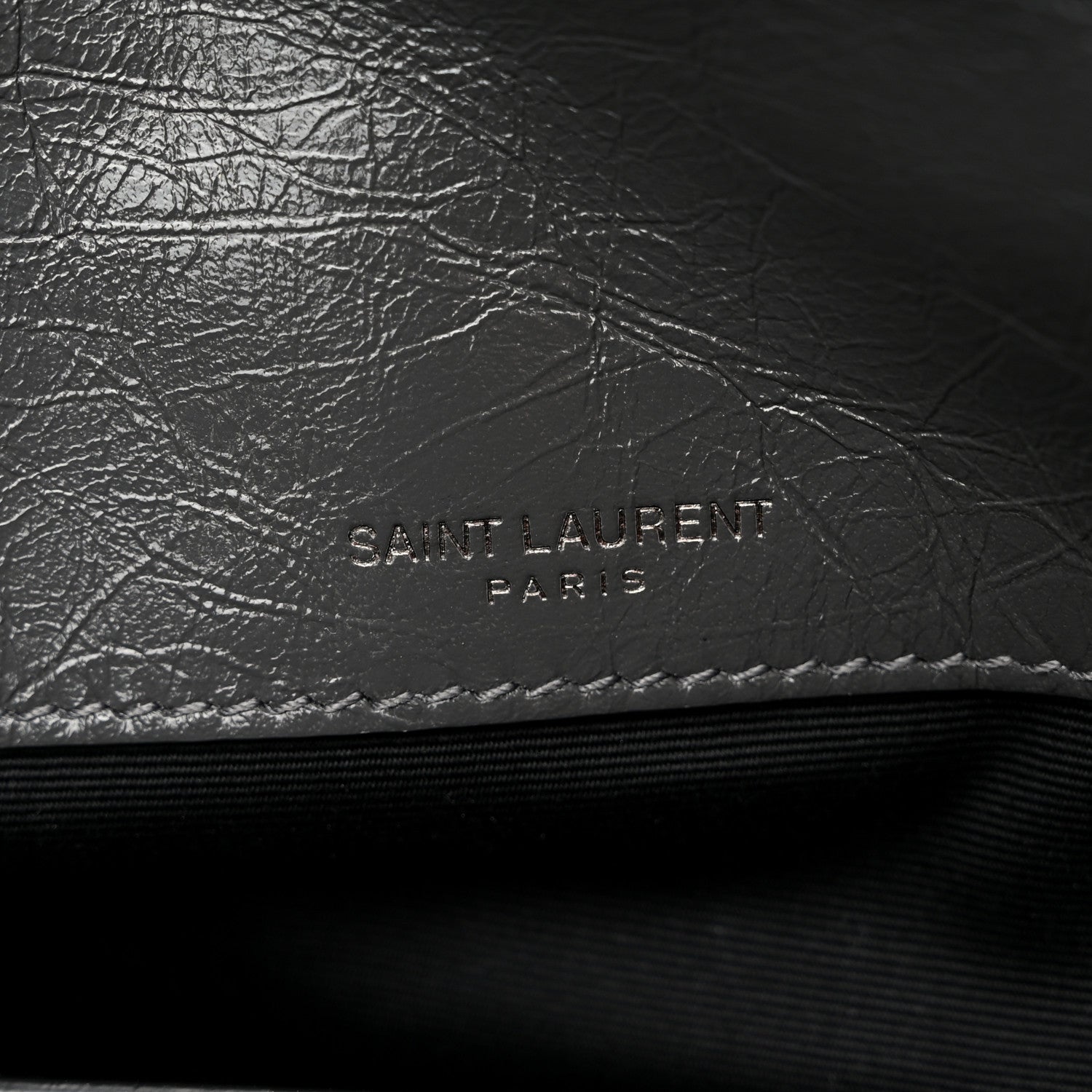 Saint Laurent Crinkled Calfskin Matelasse Monogram Baby Niki Chain Satchel Storm 6 of 10