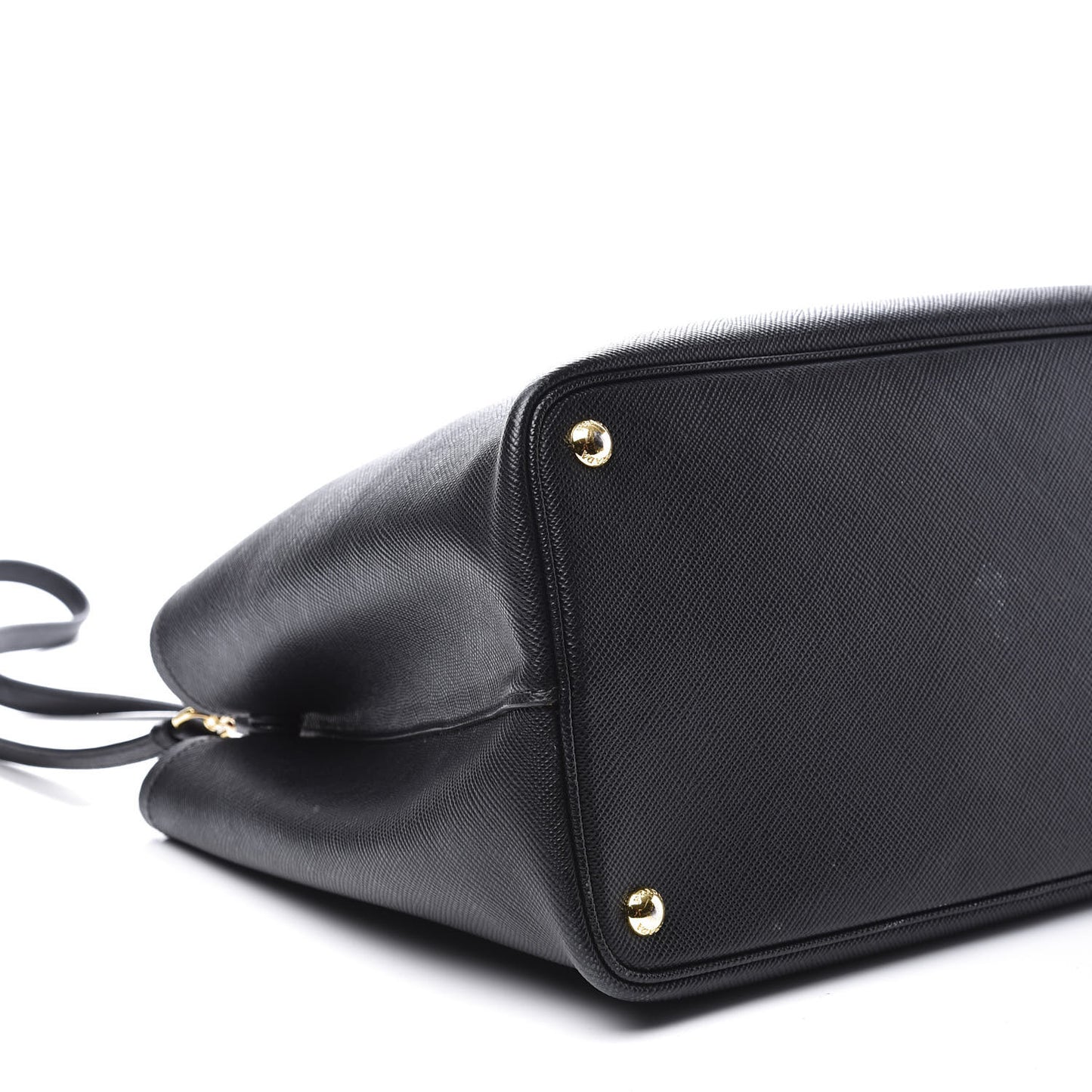 Saffiano Cuir Large Double Bag Black Fuoco