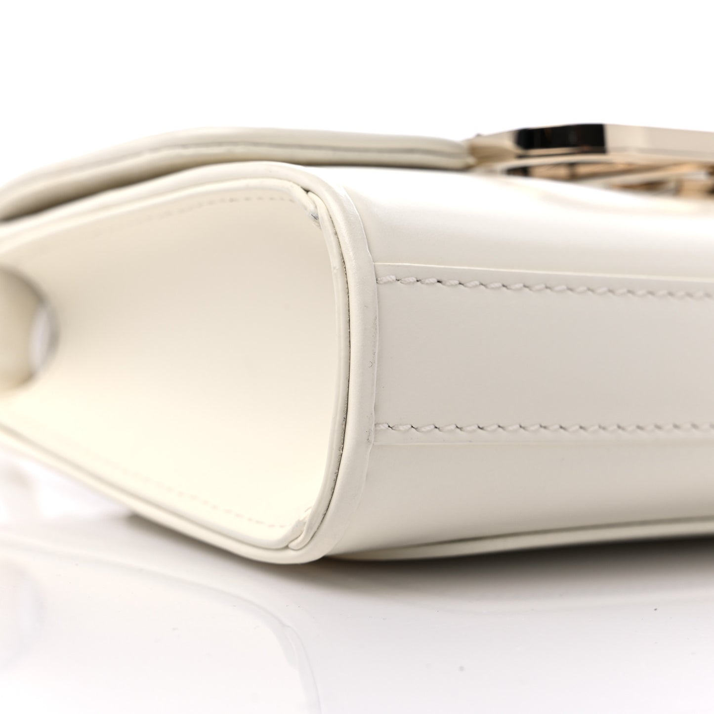 Smooth Calfskin Small VLogo Shoulder Bag White