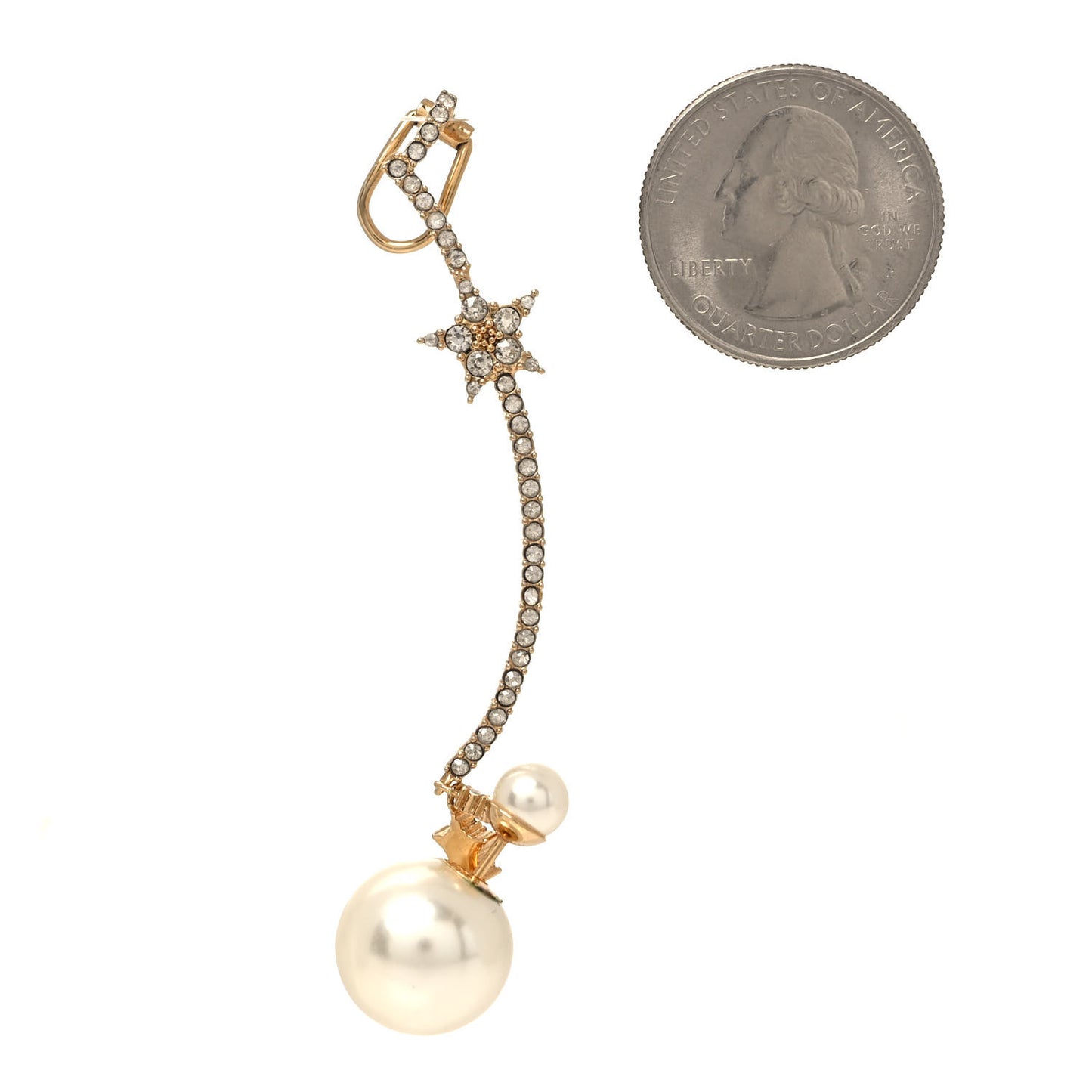 Pearl Crystal Tribales Etoile Earring Gold