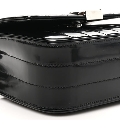 Saint Laurent Patent Calfskin Matelasse Monogram Small Vicky Chain Bag Black 9 of 10