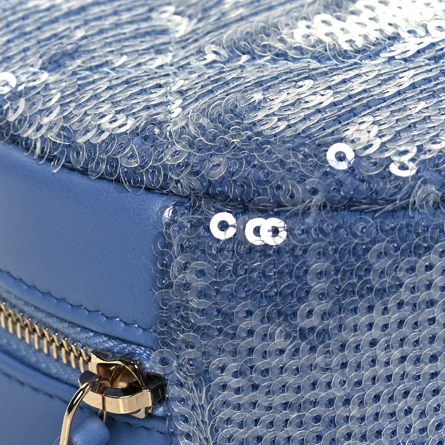 Chanel Sequin Chanel 19 Round Clutch With Chain Light Blue 9 of 13