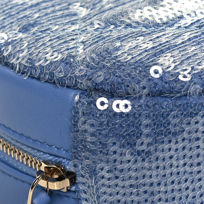 Chanel Sequin Chanel 19 Round Clutch With Chain Light Blue 9 of 13