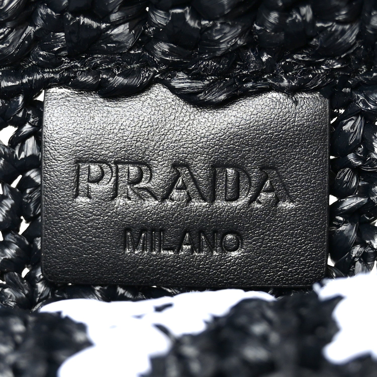 Prada Yarn Raffia Effect Crochet Small Logo Tote Black 6 of 9