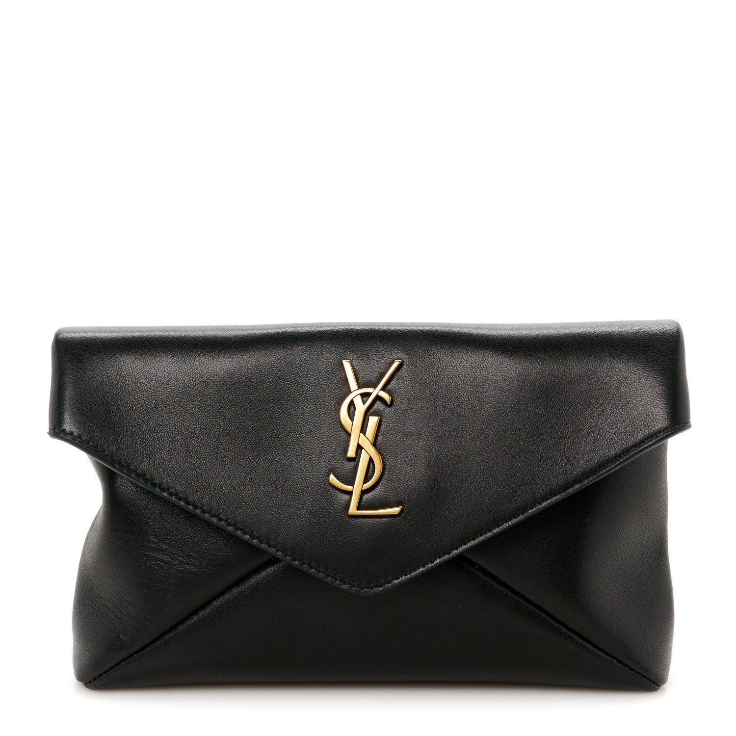 Saint Laurent Lambskin Small Cassandre Envelope Pouch Black 1 of 8