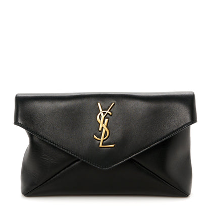Saint Laurent Lambskin Small Cassandre Envelope Pouch Black 1 of 8