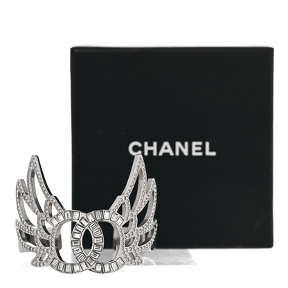 Chanel Metal Crystal CC Wings Cuff Silver 7 of 7