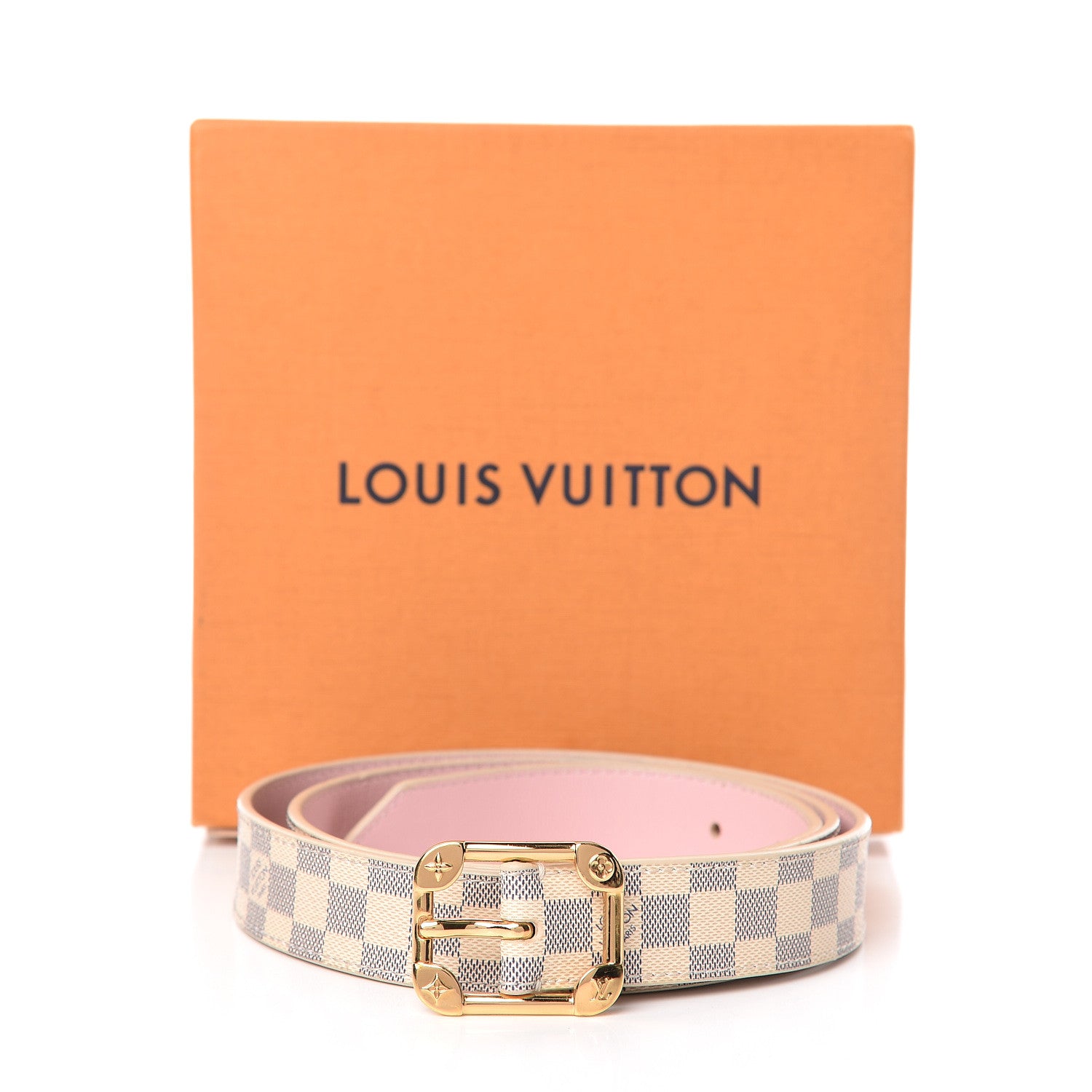 Louis Vuitton Damier Azur 25mm LV Malletier Belt 90 36 8 of 8