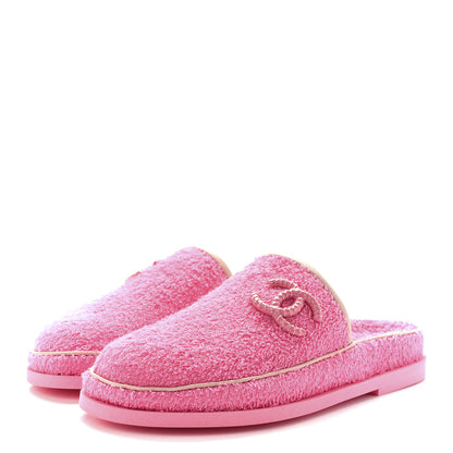 Chanel Fabric Lambskin Stitched Resin CC Mules 38 Pink Light Pink 3 of 9