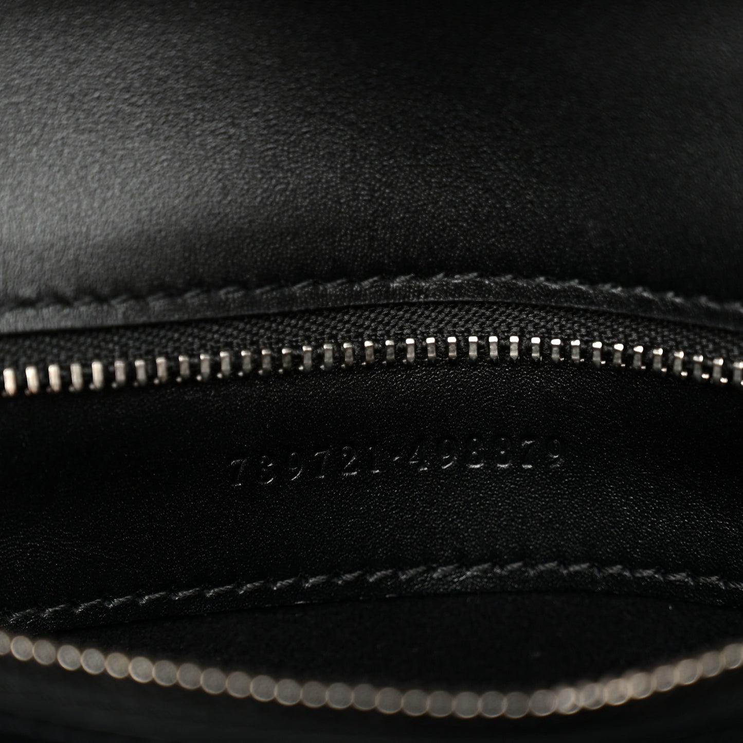Senna Calfskin Lines Petite GG Top Handle Shoulder Bag Black Mystic White