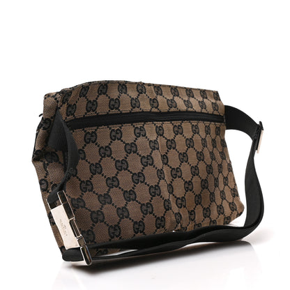 Gucci GG Monogram Double Pocket Belt Bag Black Beige 2 of 7