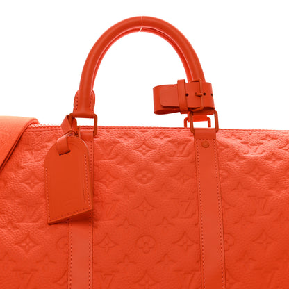 Louis Vuitton Taurillon Monogram Keepall Bandouliere 50 Orange 5 of 8