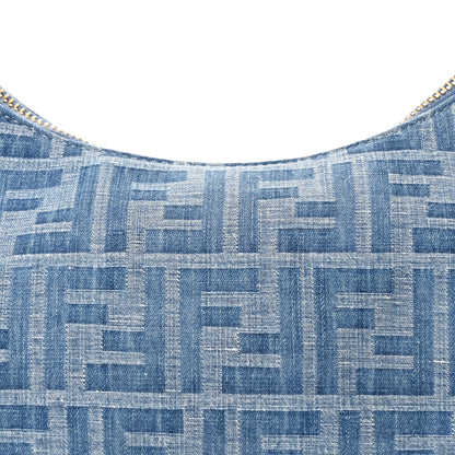Fendi Denim Vitello Grace Mirror Logo Small Fendigraphy Hobo Bag Denim Sand 8 of 10