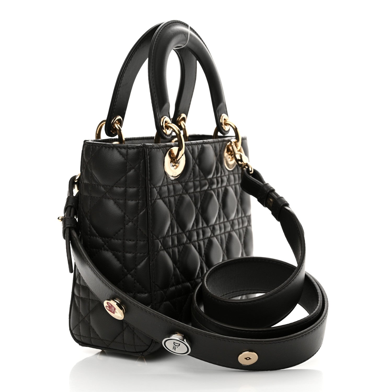 Christian Dior Lambskin Cannage Small Lucky Badges My Lady Dior Dark Grey 3 of 20