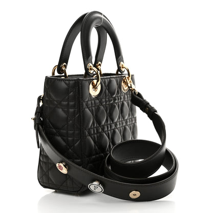 Christian Dior Lambskin Cannage Small Lucky Badges My Lady Dior Dark Grey 3 of 20