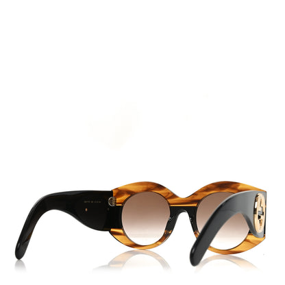 Gucci Acetate Round Frame Sunglasses GG0177S Brown 4 of 7