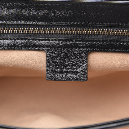 Gucci Vintage Effect Calfskin Matelasse Diagonal Small Torchon GG Marmont Shoulder Bag Cognac Black 6 of 10