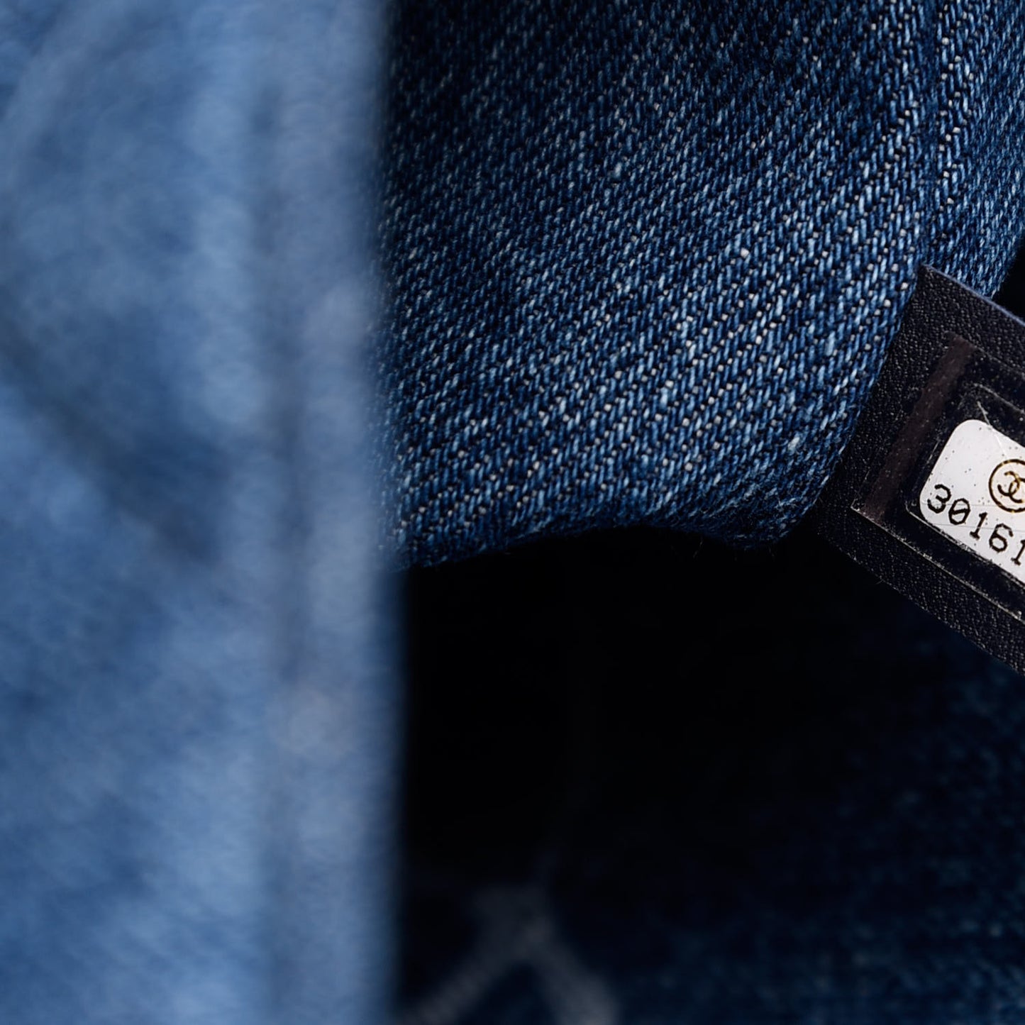 Denim Quilted CC Print Jumbo Single Flap Blue