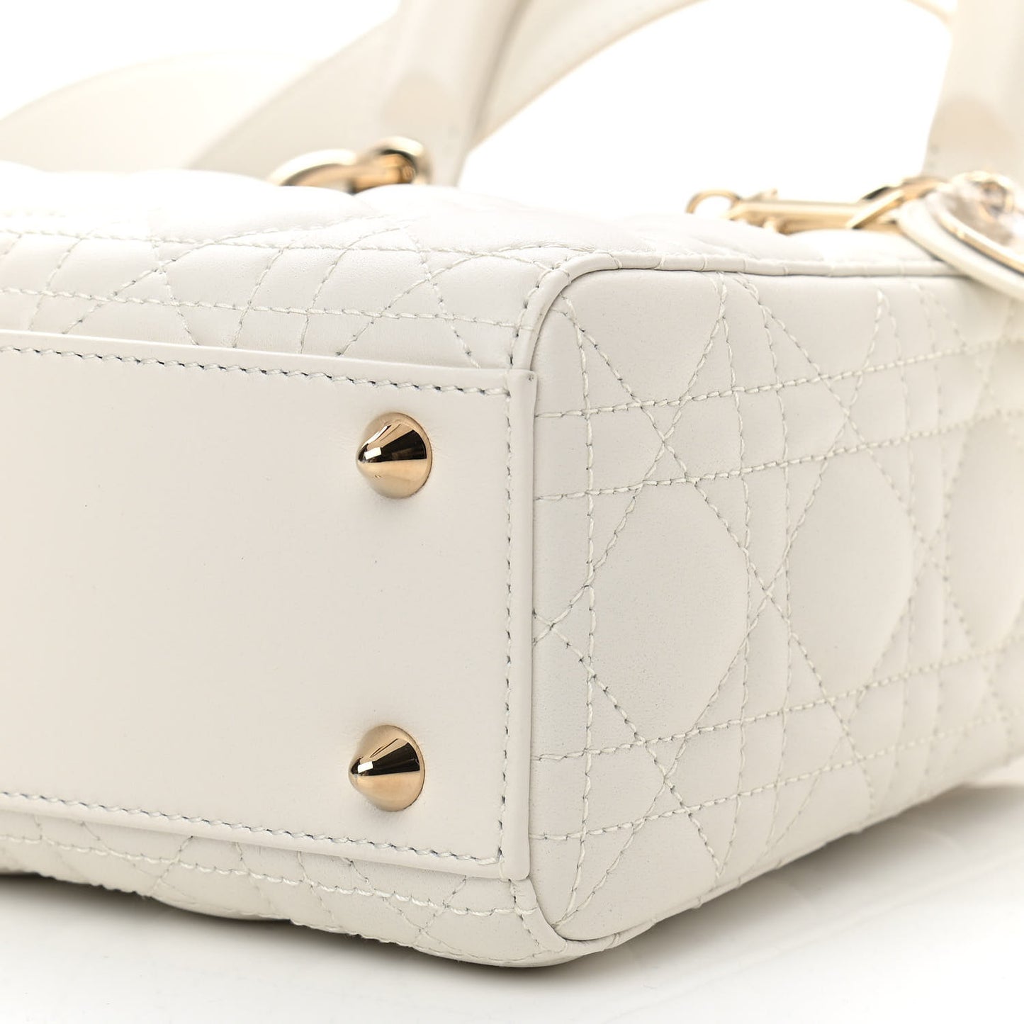 Lambskin Cannage Small My ABCDior Lady Dior White