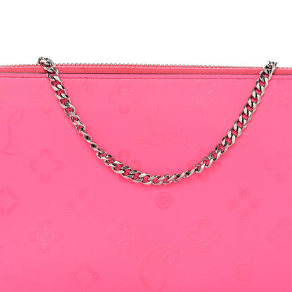 Christian Louboutin Calfskin Loubila Loubinthesky Chain Clutch Fluo Pink 8 of 11