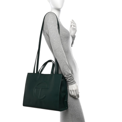 Telfar Vegan Leather Medium Shopping Bag Dark Olive 2 of 10