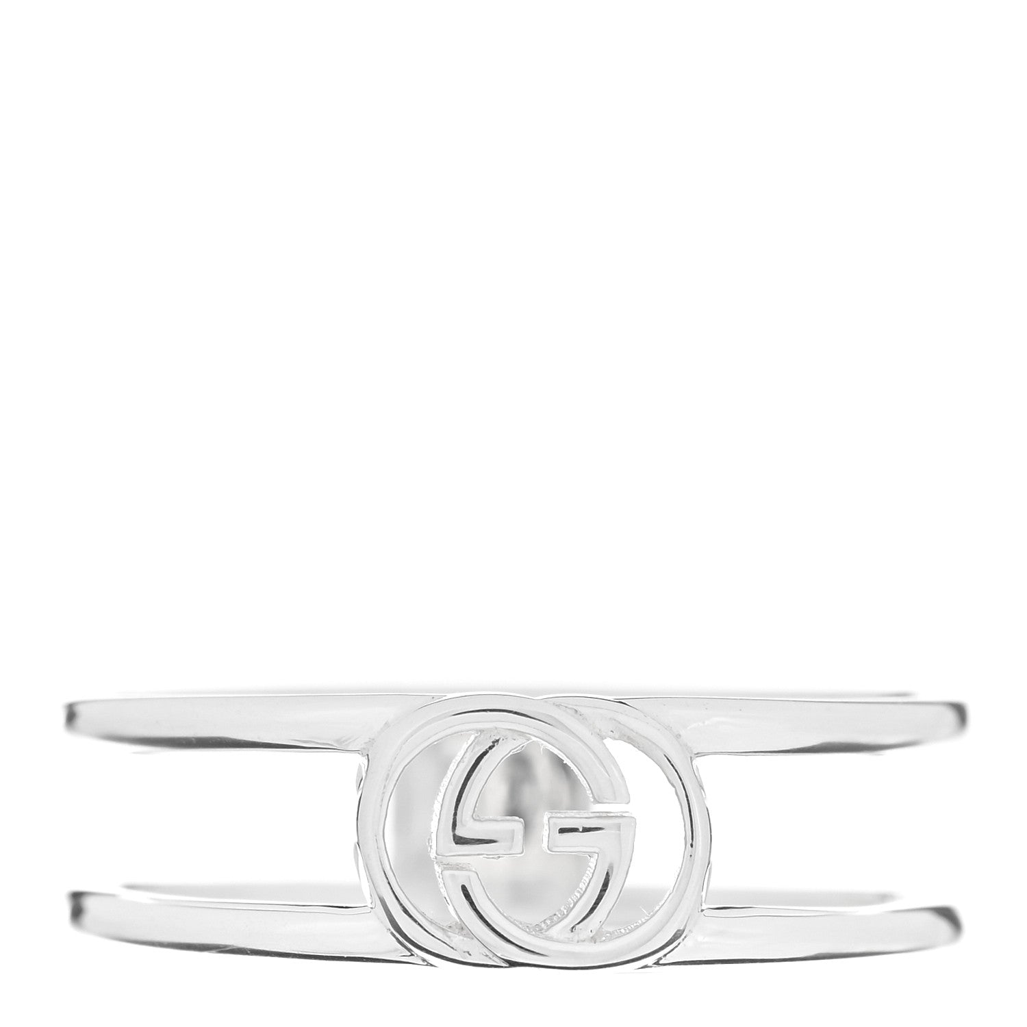 Gucci Sterling Silver 6mm Interlocking G Open Band Ring 57 8 1 of 4