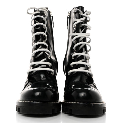 Louis Vuitton Patent Calfskin Monogram LV Black Heart Star Trail Ankle Boots 36.5 Black 2 of 8