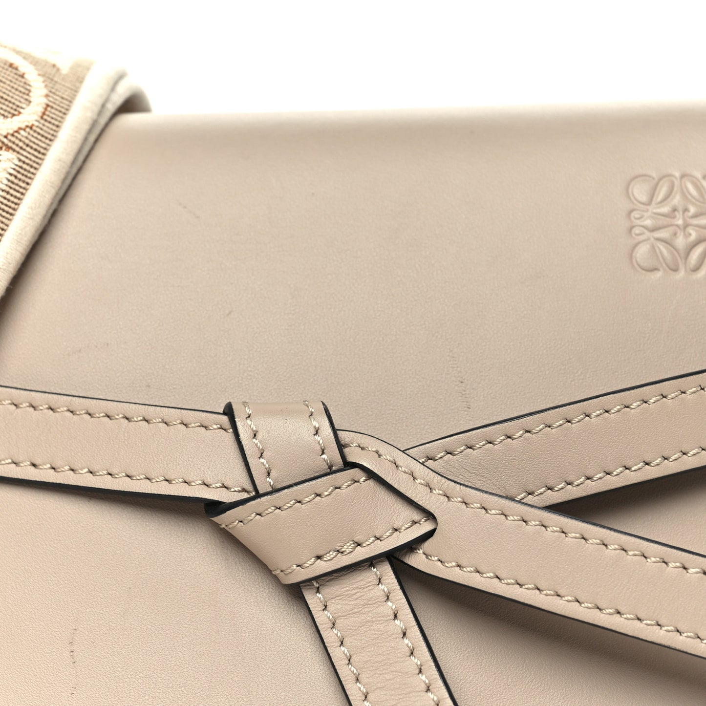 Calfskin Jacquard Mini Gate Dual Bag Sand