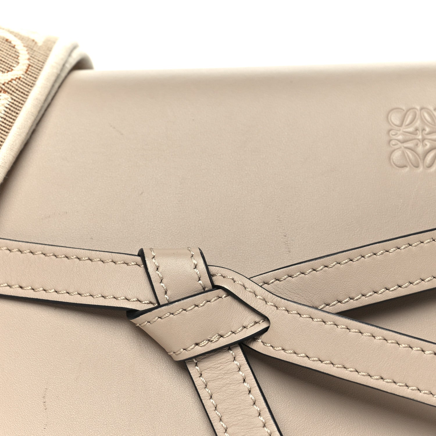 Loewe Calfskin Jacquard Mini Gate Dual Bag Sand 7 of 11
