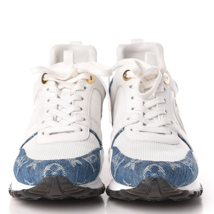 Louis Vuitton Calfskin Monogram Denim Run Away Sneakers 36.5 White 2 of 8